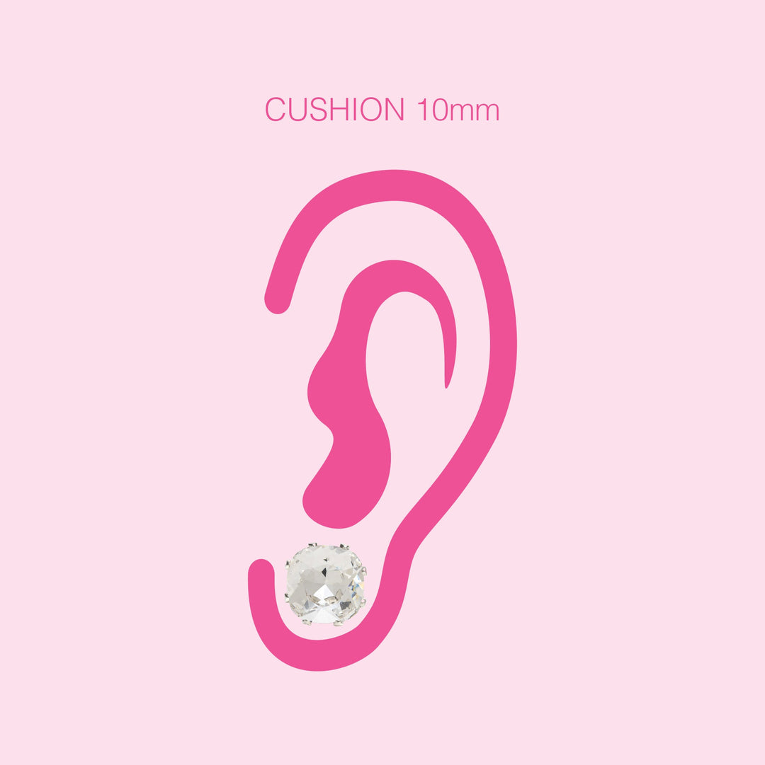 10mm Cushion Cut Stud Earrings