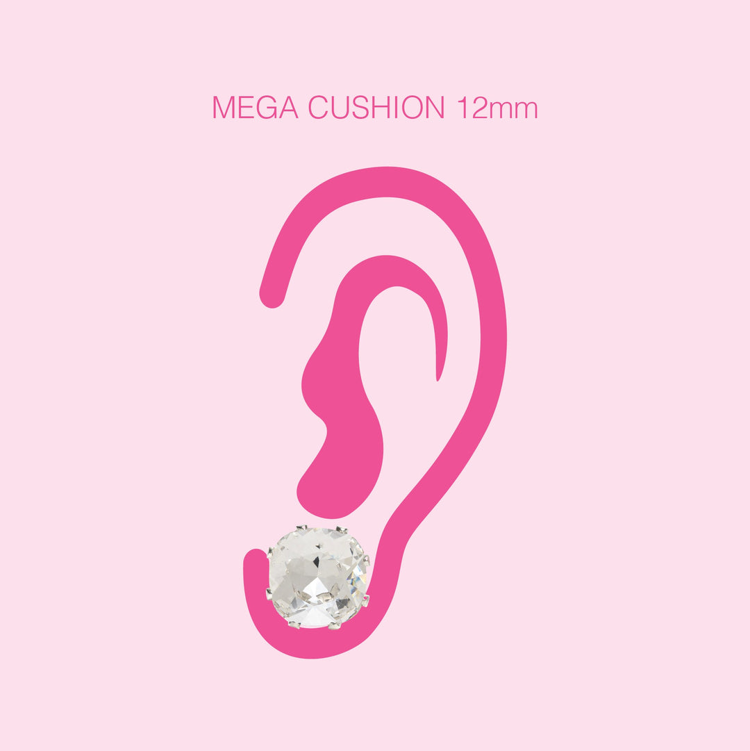 12mm Cushion Cut Stud Earrings