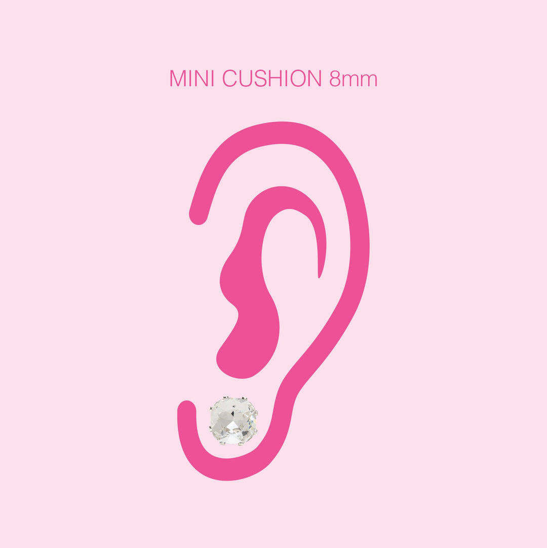 8mm Cushion Cut Stud Earrings