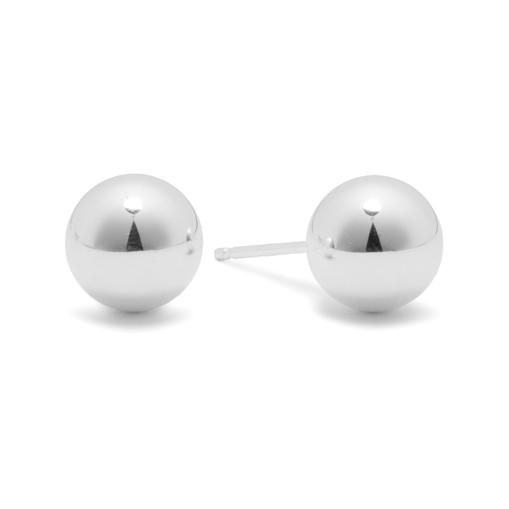 8mm .925 Sterling Silver Ball Stud Earrings
