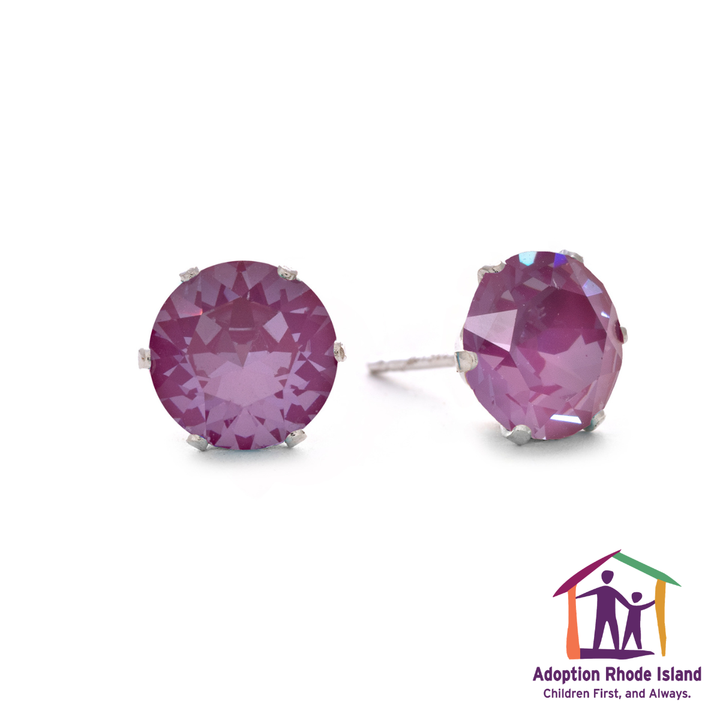 Adopt Hope Mini Bling Sterling Silver Stud Earrings