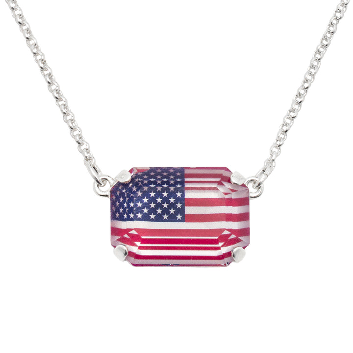 American Flag Mega East-West Emerald Necklace