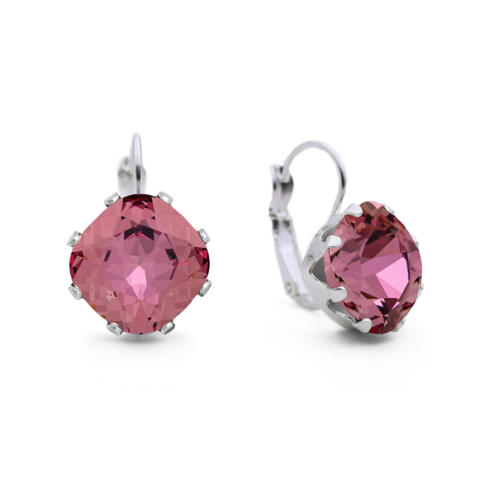 Antique Pink Leverback Drop Earrings
