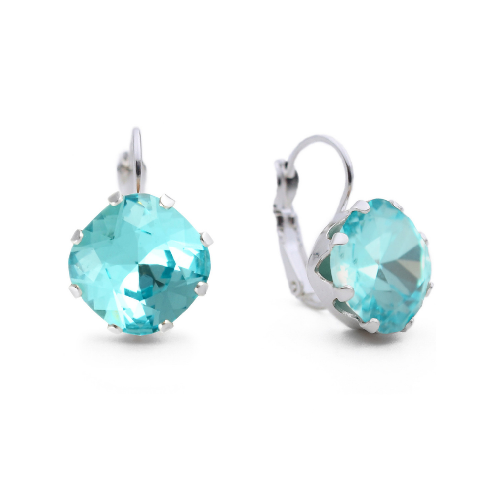 Aqua Bohem Leverback Drop Earrings