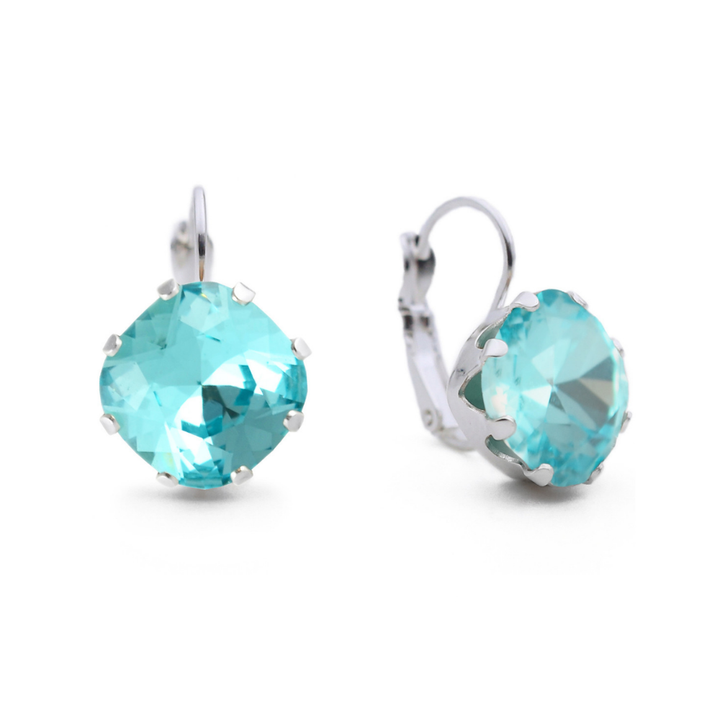 Aqua Bohem Leverback Drop Earrings