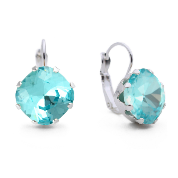 Aqua Bohem Mega Leverback Drop Earrings.