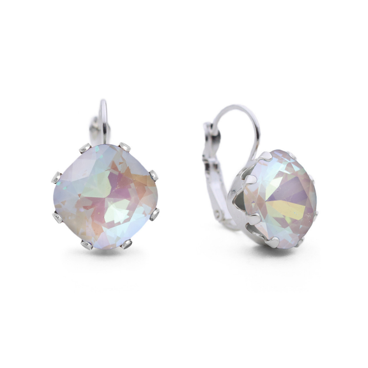 Arctic Grey Leverback Drop Earrings