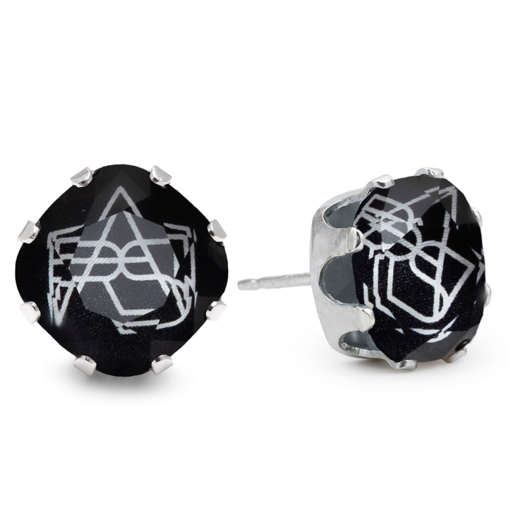 Aries Mega Cushion Sterling Silver Stud Earrings