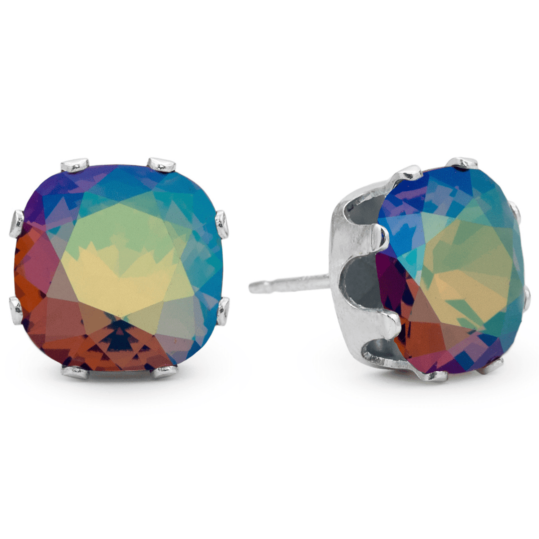Autumn Aurora Mega Cushion Sterling Silver Stud Earrings - JoJo Loves You