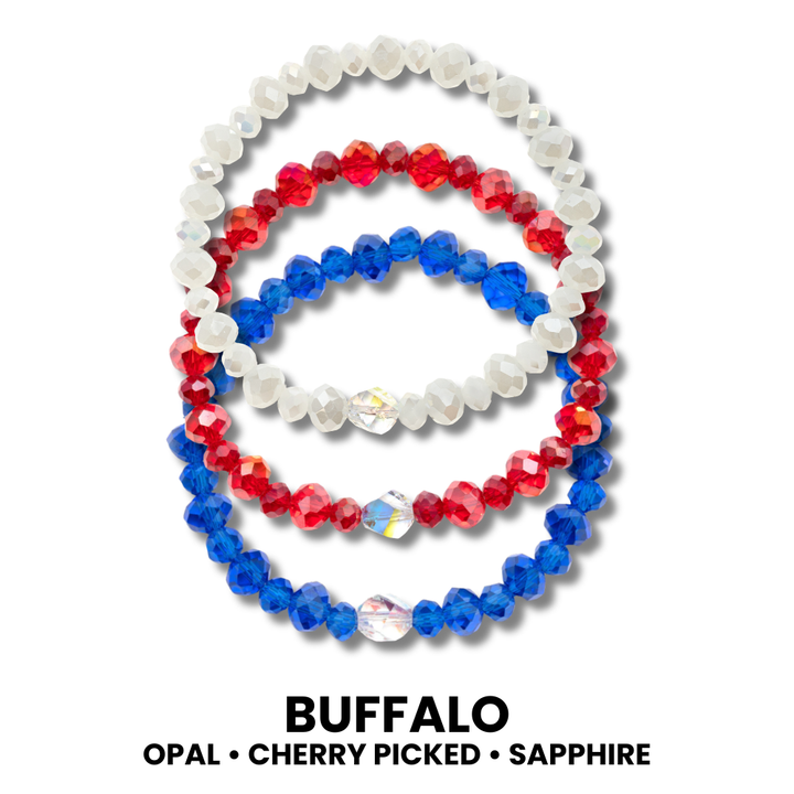 3 crystal stretch bracelets.