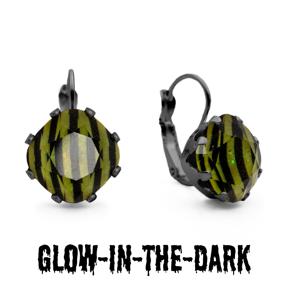 Beetle Juice Glow-in-the-Dark Mega Leverback Drop Earrings