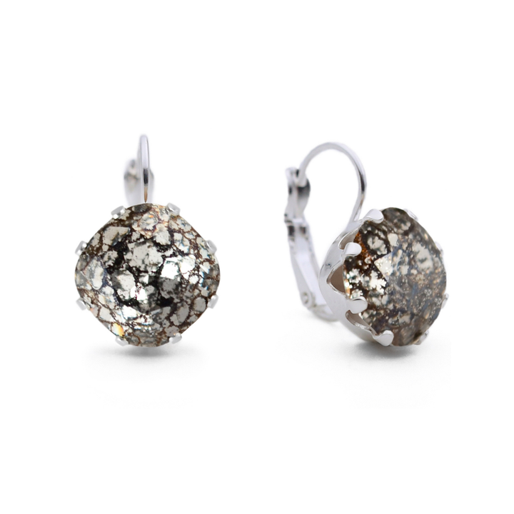 Black Patina Leverback Drop Earrings