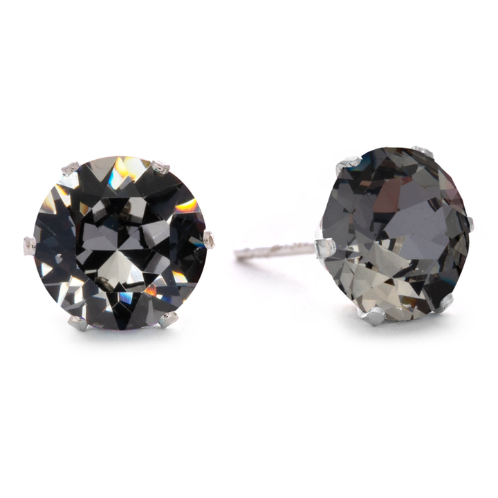 Black Sparkle Mega Bling Sterling Silver Stud Earrings