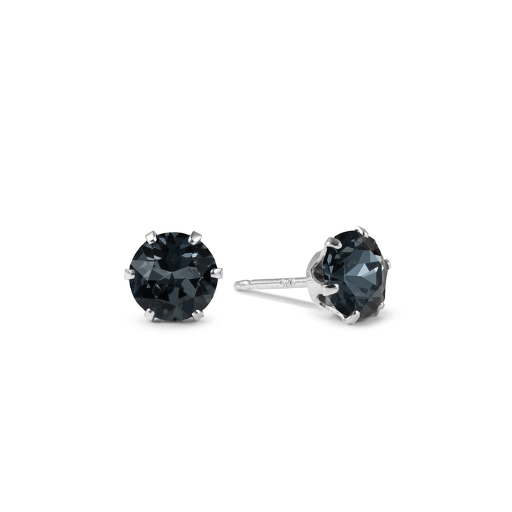 Black Sparkle Micro Mini Bling Sterling Silver Stud Earrings