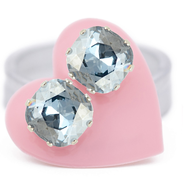 Blizzard Cushion Sterling Silver Stud Earrings