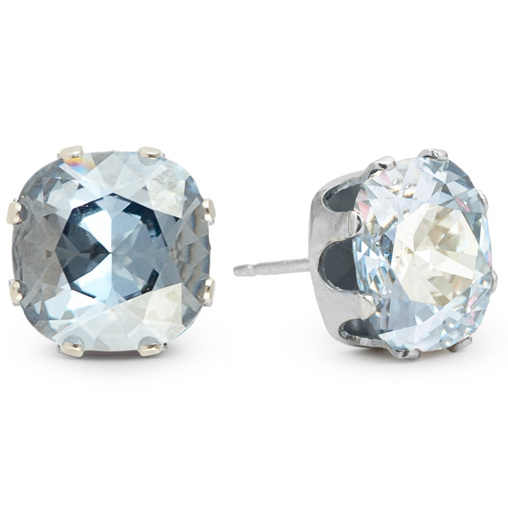 Blizzard Mega Cushion Sterling Silver Stud Earrings
