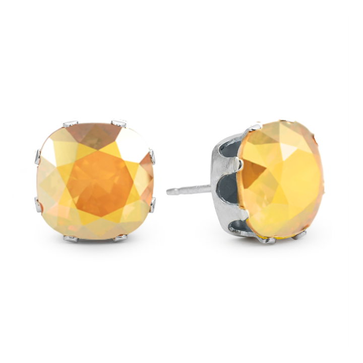 Blonde Ambition Cushion Sterling Silver Stud Earrings