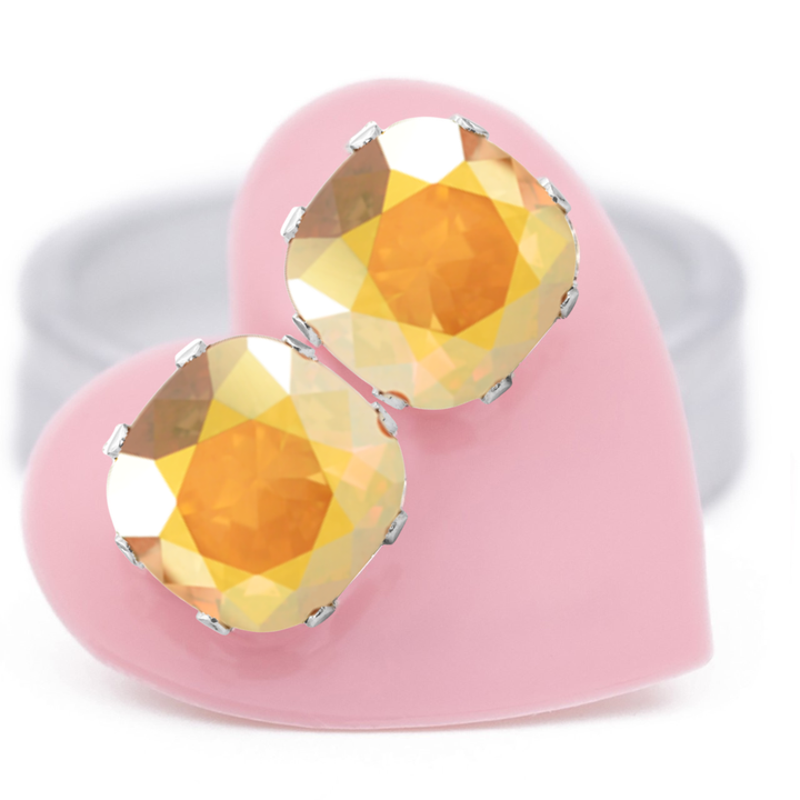 Blonde Ambition Cushion Sterling Silver Stud Earrings