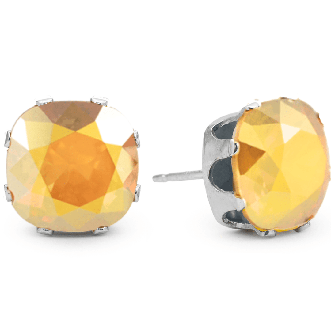 Blonde Ambition Mega Cushion Sterling Silver Stud Earrings - JoJo Loves You