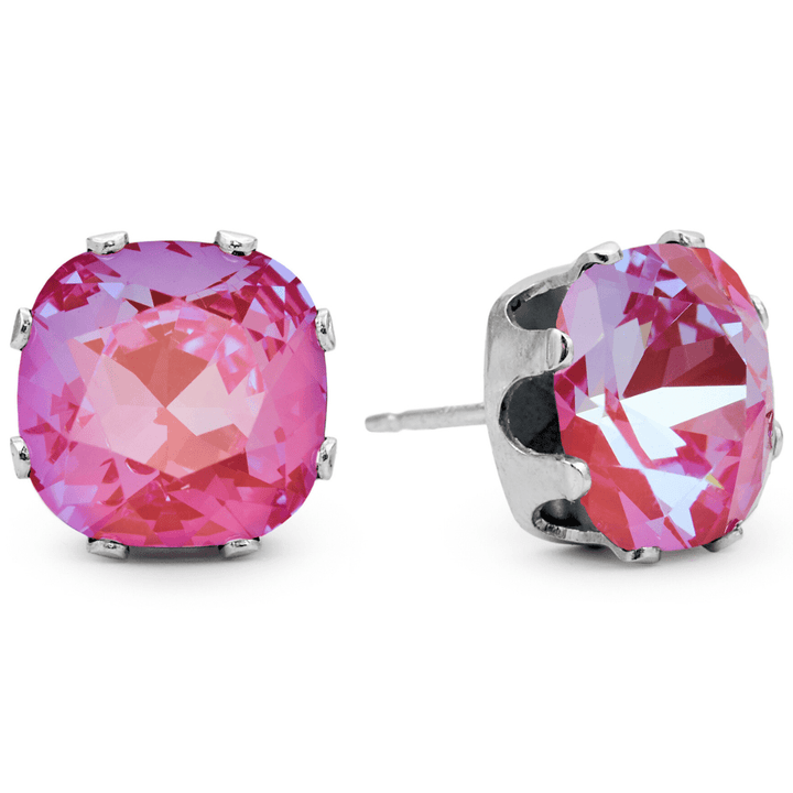 Bubblegum Beach Mega Cushion Sterling Silver Stud Earrings - JoJo Loves You