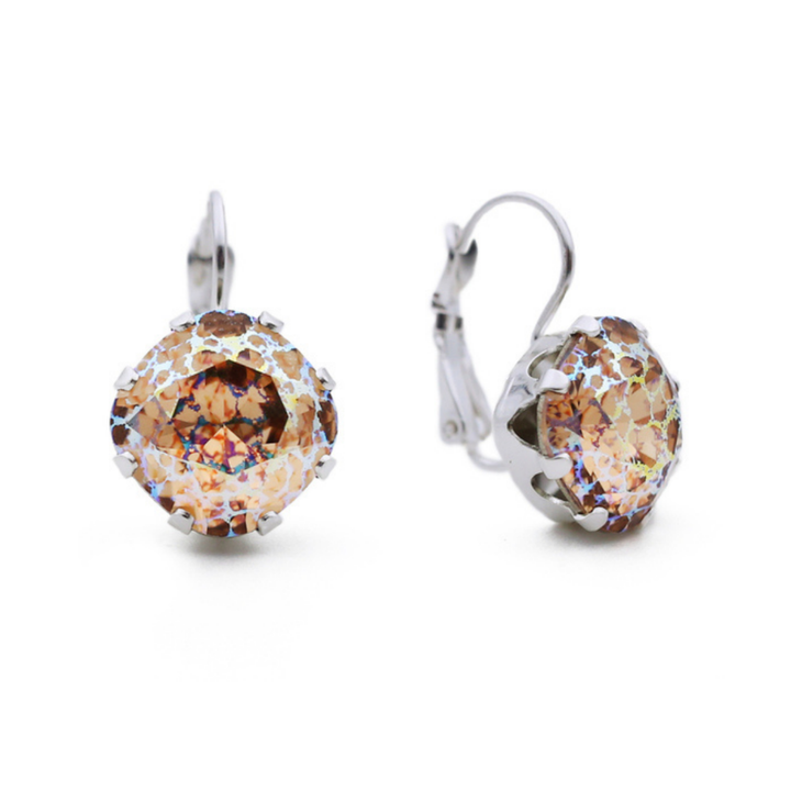 Caramel Patina Leverback Drop Earrings