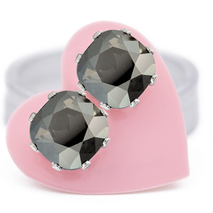 Caviar Cushion Sterling Silver Stud Earrings
