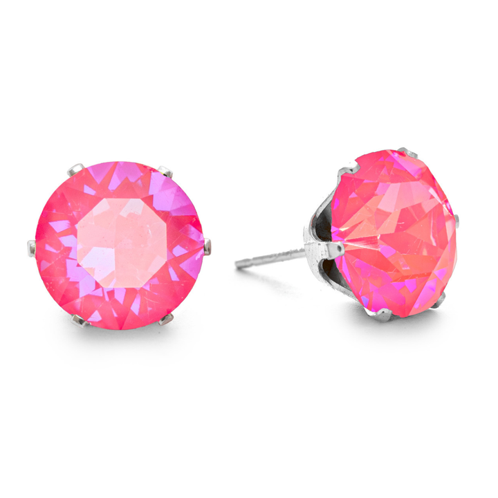 Center Stage Mega Bling Sterling Silver Stud Earrings