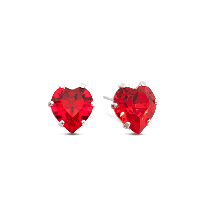 Cherry Ultra Mini Heart Sterling Silver Stud Earrings