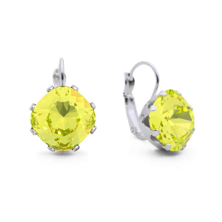 Citron Leverback Drop Earrings