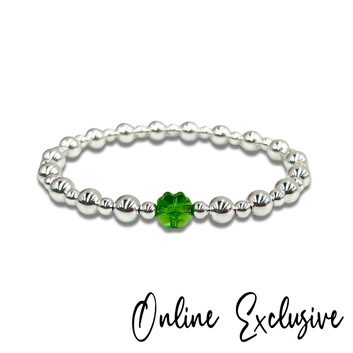 Lucky .925 Sterling Silver Clover Bracelet