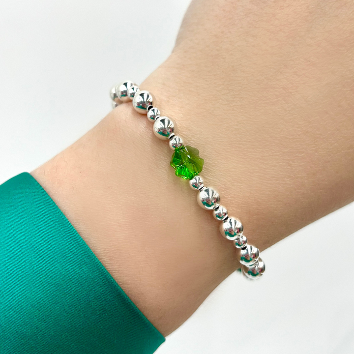 Lucky .925 Sterling Silver Clover Bracelet