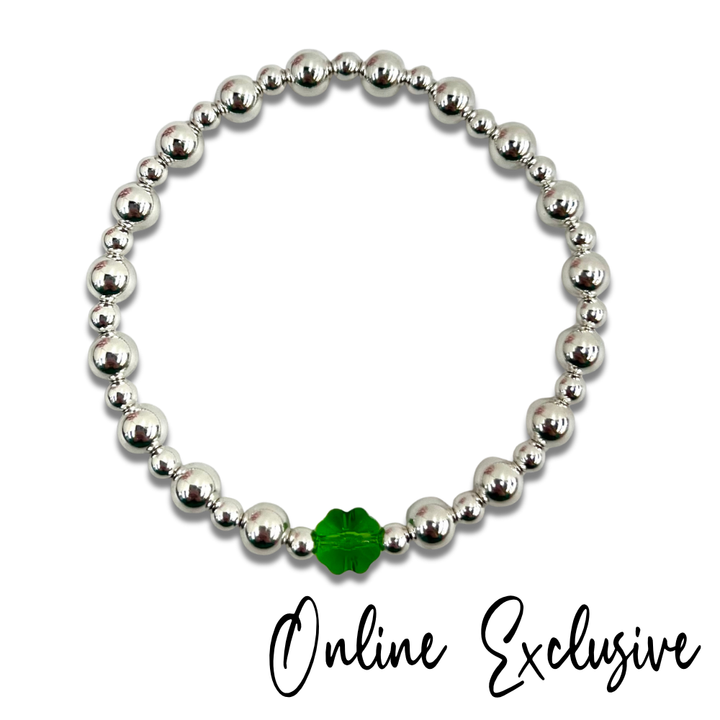 Lucky .925 Sterling Silver Clover Bracelet