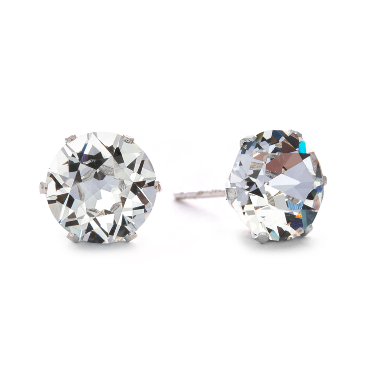 Clear Bling Sterling Silver Stud Earrings
