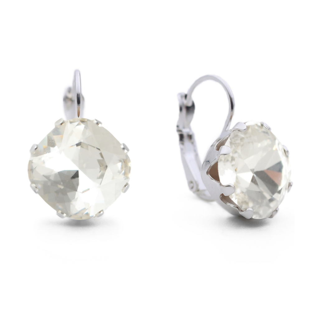 Clear Leverback Earrings