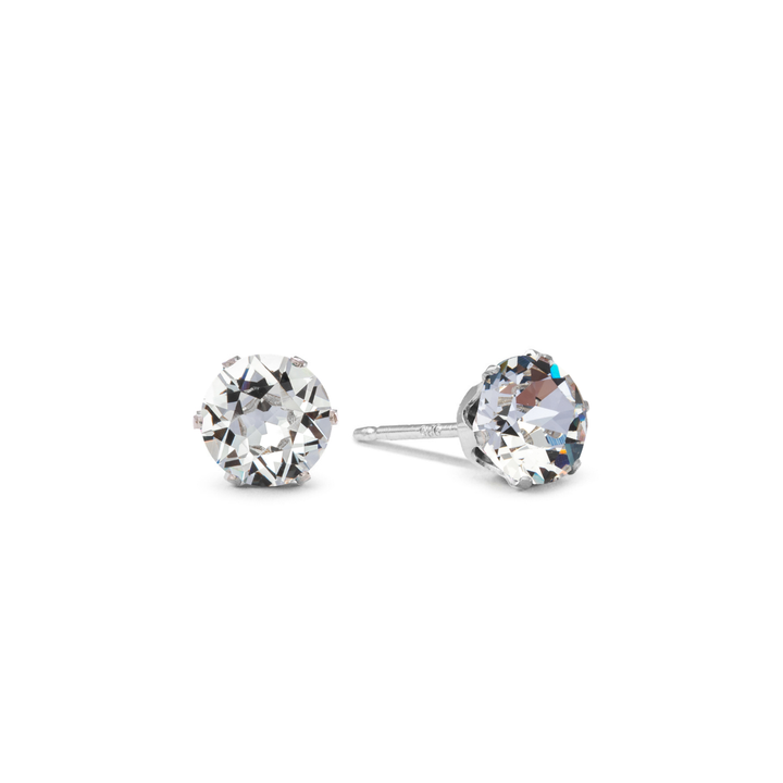 Clear Micro Mini Bling Sterling Silver Stud Earrings