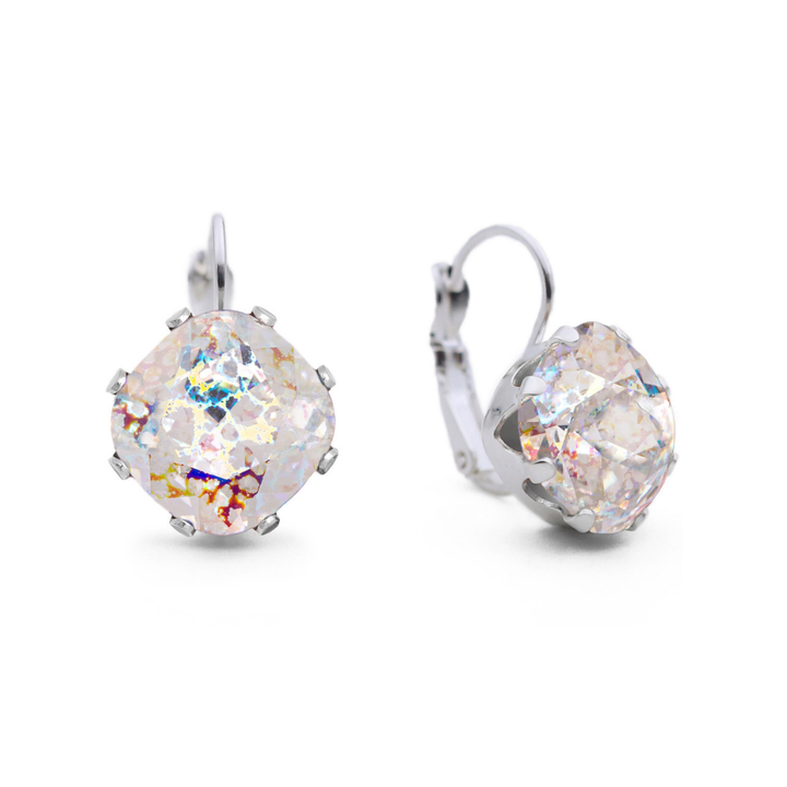 Clear Patina leverback earrings