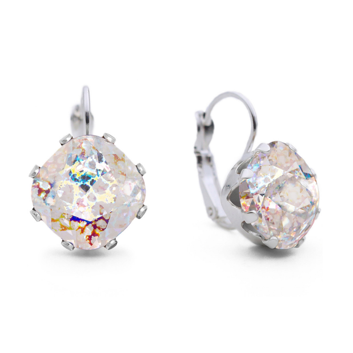 Clear Patina Mega Leverback Drop Earrings
