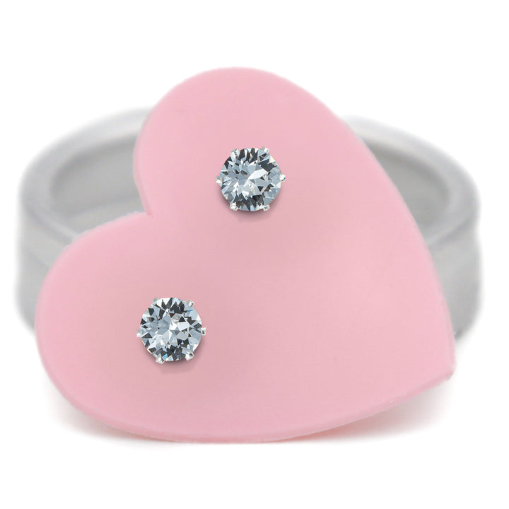 Clear Ultra Micro Mini Bling Sterling Silver Stud Earrings