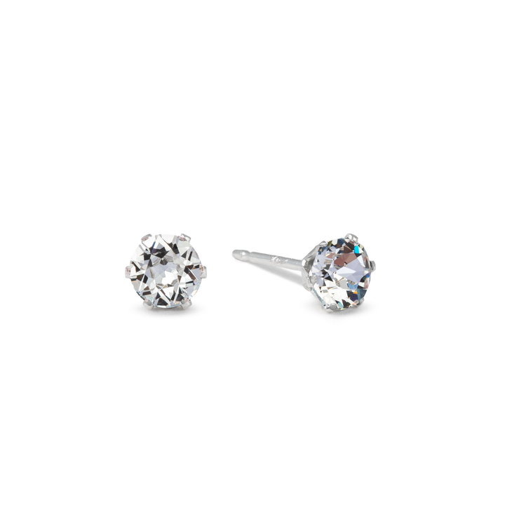 Clear Ultra Micro Mini Bling Sterling Silver Stud Earrings