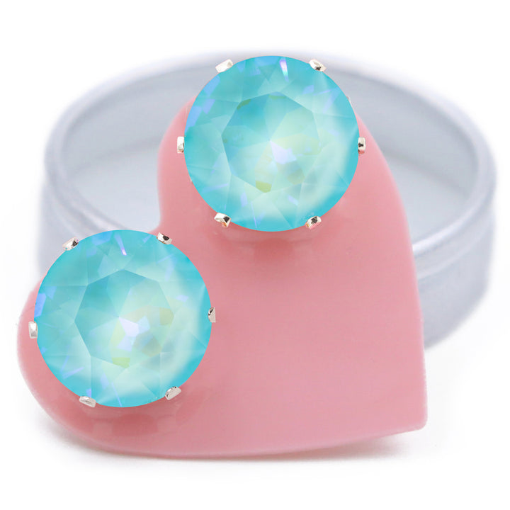 Coastal Cooler Mega Bling Sterling Silver Stud Earrings