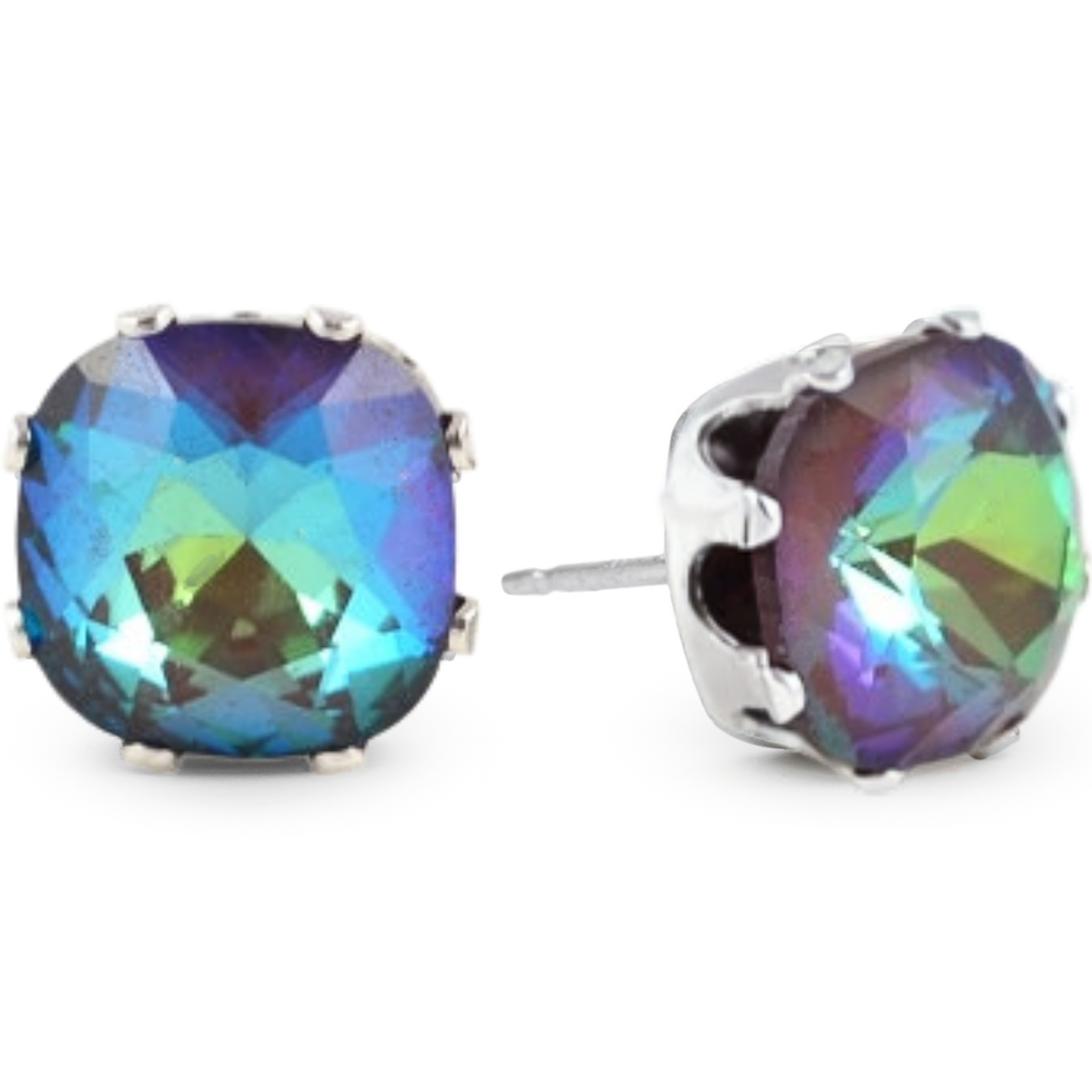 Cocoa Kiss Mega Cushion Sterling Silver Stud Earrings - JoJo Loves You
