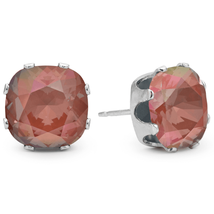 Copper Glow Mega Cushion Sterling Silver Stud Earrings - JoJo Loves You