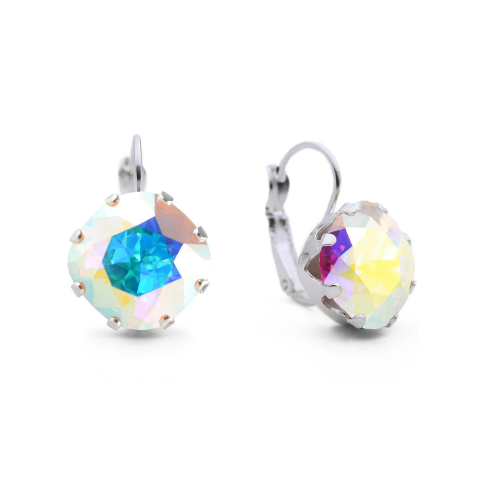 Crystal AB Leverback Drop Earrings