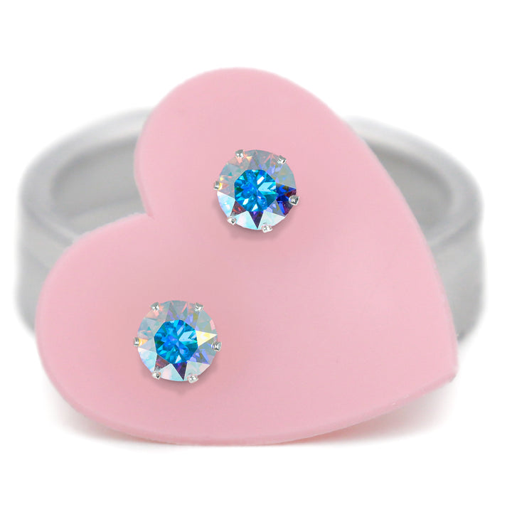 Crystal AB Micro Mini Bling Sterling Silver Stud Earrings