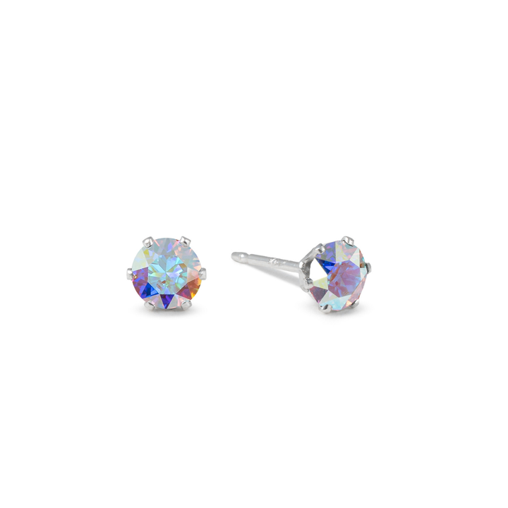 Crystal AB Ultra Micro Mini Bling Sterling Silver Stud Earrings
