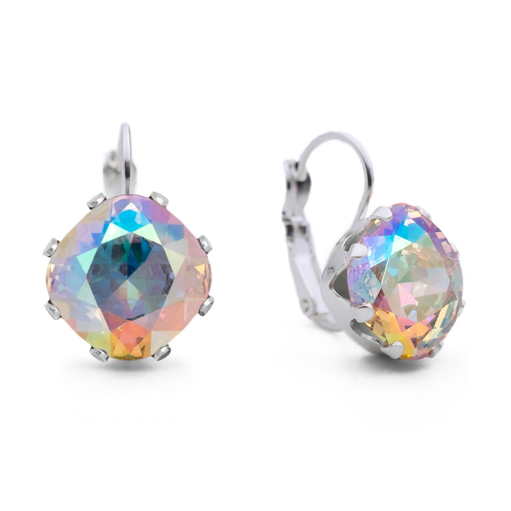 Crystal Shimmer Mega Leverback Drop Earrings