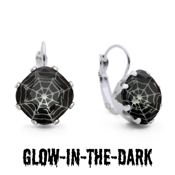 Dark Web Glow-in-the-Dark Mega Leverback Drop Earrings