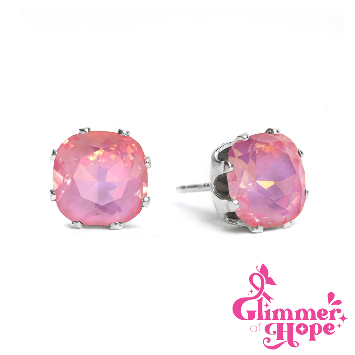 Ella Mini Cushion Sterling Silver Stud Earrings