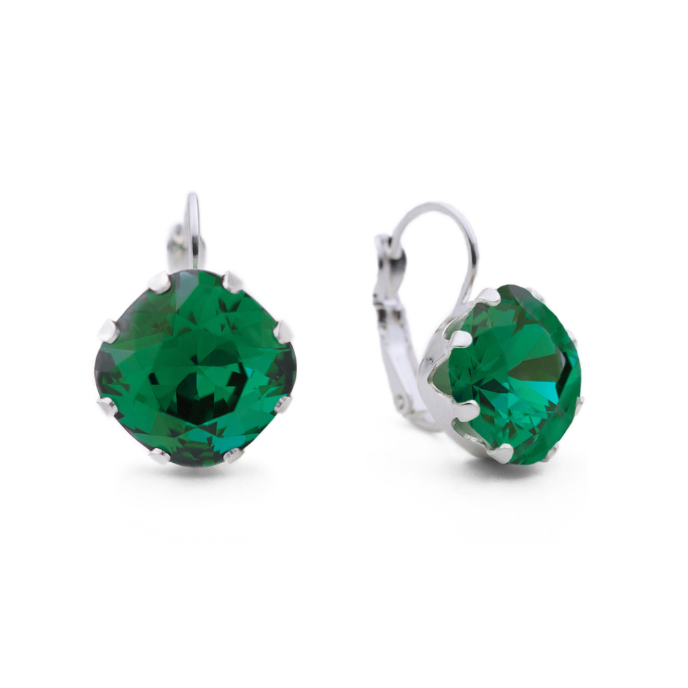 Emerald Leverback Drop Earrings