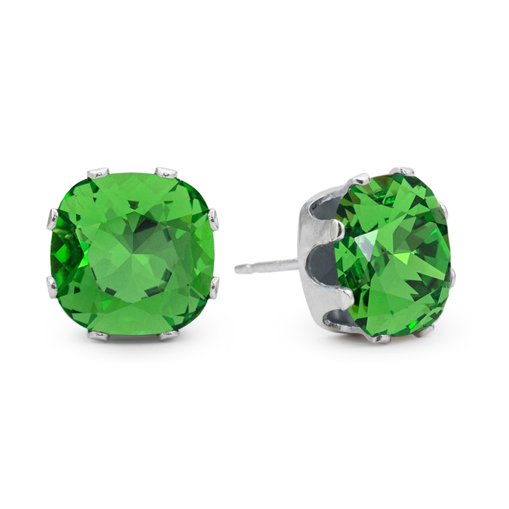 Fern Cushion Sterling Silver Stud Earrings